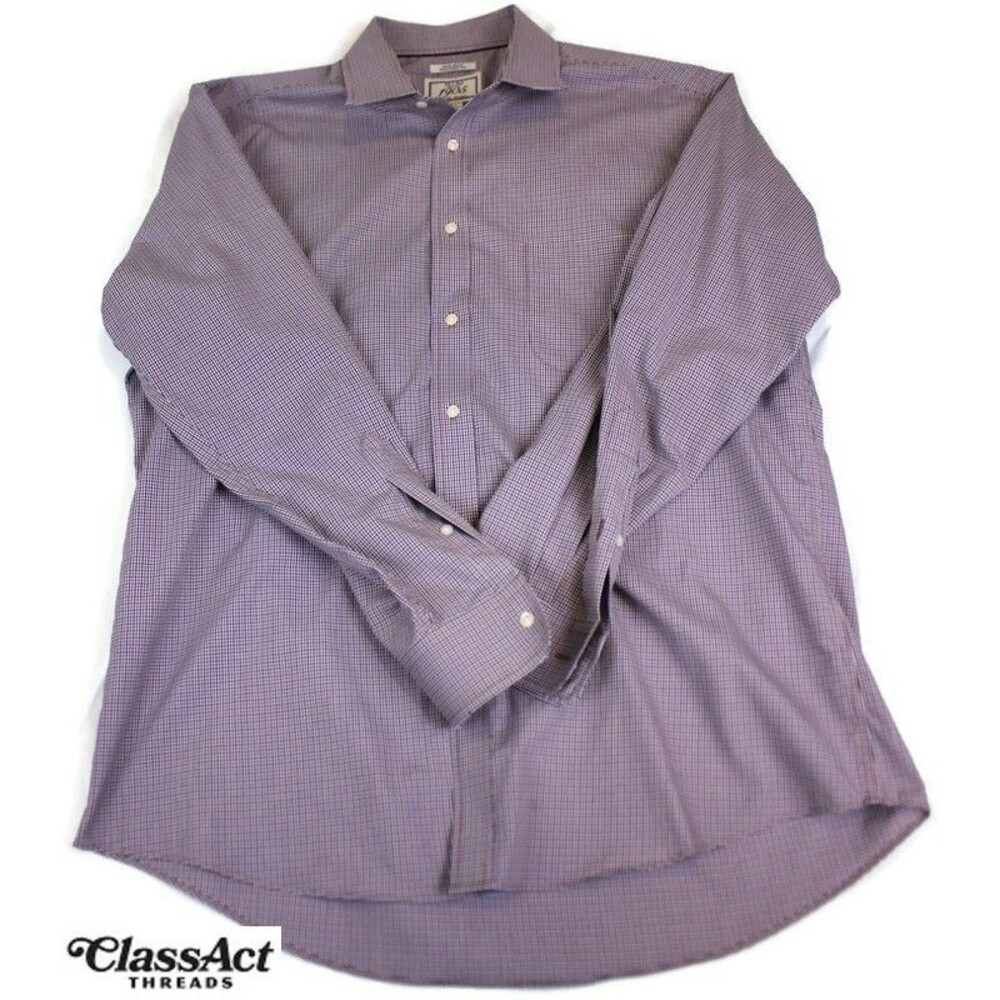 Jos. A. Bank 1905 Tailored Fit Non-Iron Button-Up Men's Dress Shirt Size 17 - 35